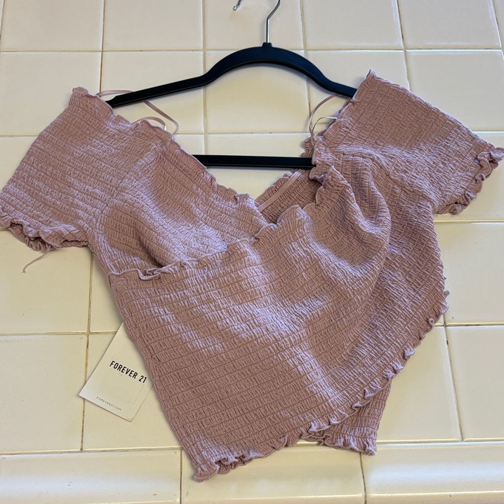 Forever 21 Mauve Textured Crop Top